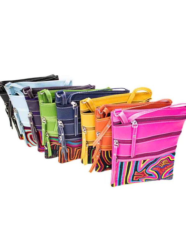 Bolso pequeño 3 cremalleras cuero mola
