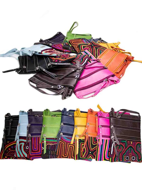 Bolso pequeño 3 cremalleras cuero mola