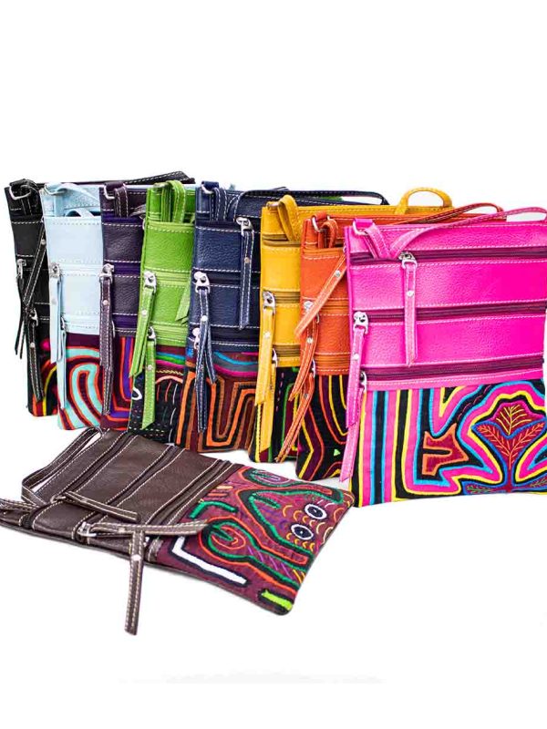 Bolso pequeño 3 cremalleras cuero mola