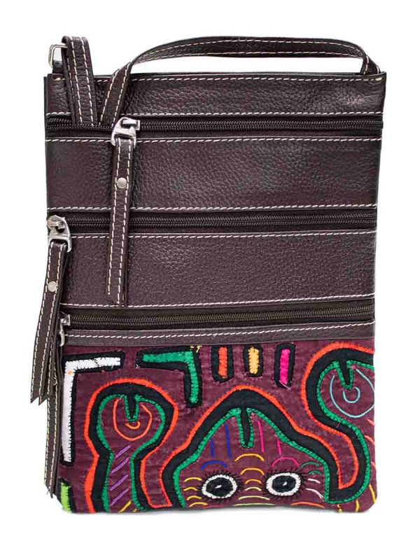 Bolso pequeño 3 cremalleras cuero mola