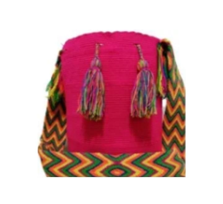 Mochila Wayuu unicolor rosa Mochila Wayuu unicolor