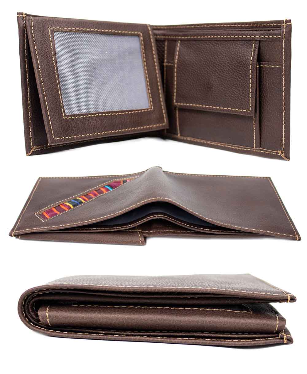 Billetera hombre cuero franja mola – café (2)