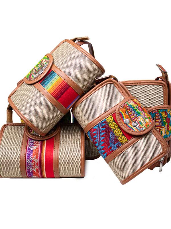 Bolso pequeño cuero yute