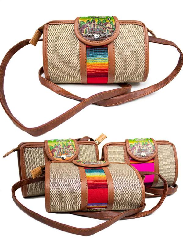Bolso pequeño cuero yute