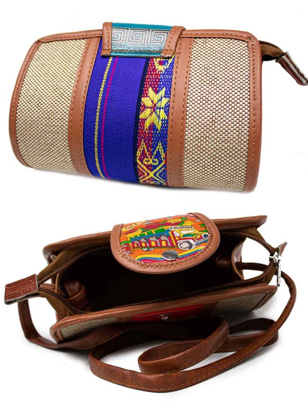 Bolso pequeño cuero yute