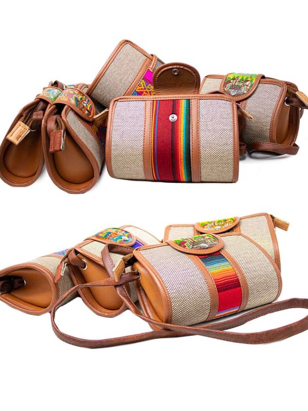 Bolso pequeño cuero yute